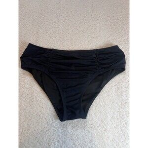 Victorias Secret SWIM The ITSY Black Swim Bikini Bottom Ruched Large